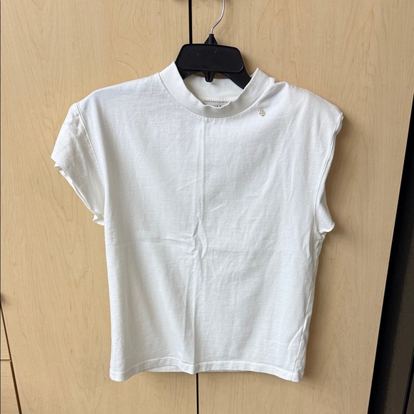 Anine Bing Tops - Anine Bing White Mock-Neck Cap-Sleeve Top